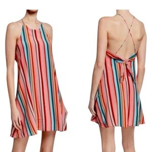 NWT Alice + Olivia Striped Halter Mini Dress